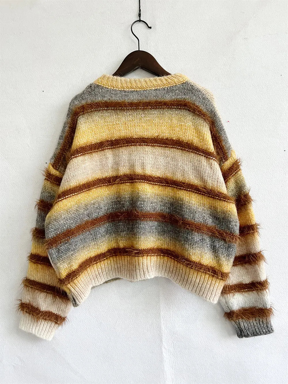 True Rivière — Striped Round Neck Long Sleeve Sweater, alternate view 8