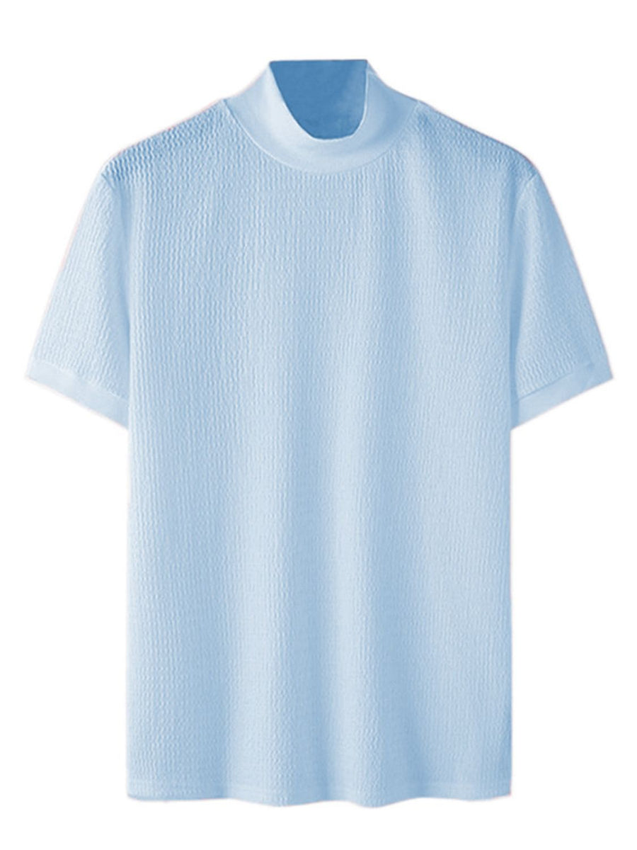 Men's Full Size Mock Neck Short Sleeve T-Shirt Plus Size - Opulent Empire