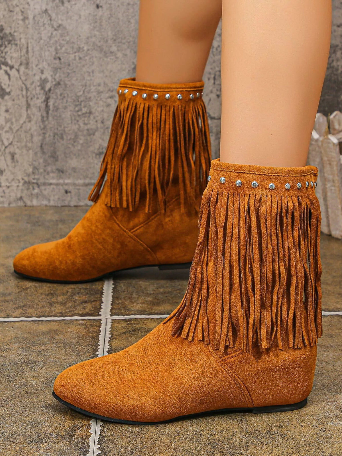 Bellamy Venturi — Fringe Boots with Studded Details Fashion Footwear, alternate view 4