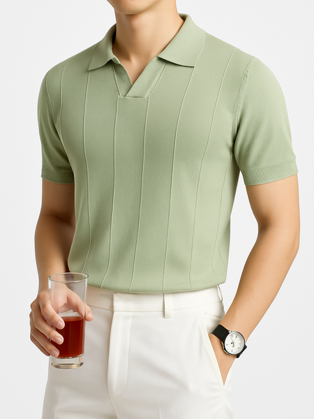 Men's Plus Size Collared Neck Short Sleeve Polo - Opulent Empire