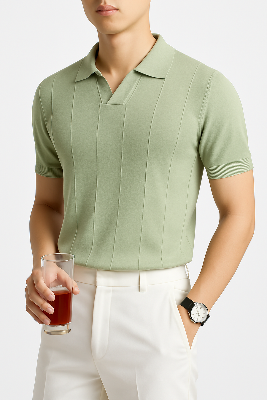 Maximilian Beaumont — Men's Plus Size Collared Neck Short Sleeve Polo Men's Tailored Shorts