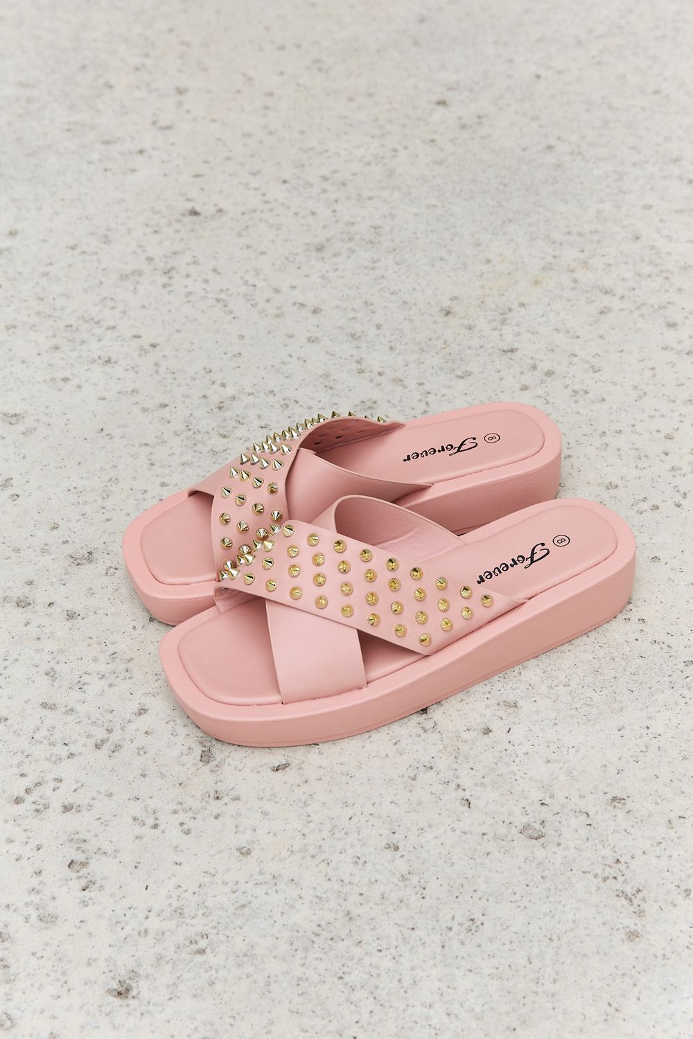 Indigo Beaumont — Forever Link Studded Cross Strap Sandals in Blush Blush Fashion Footwear, alternate view 7