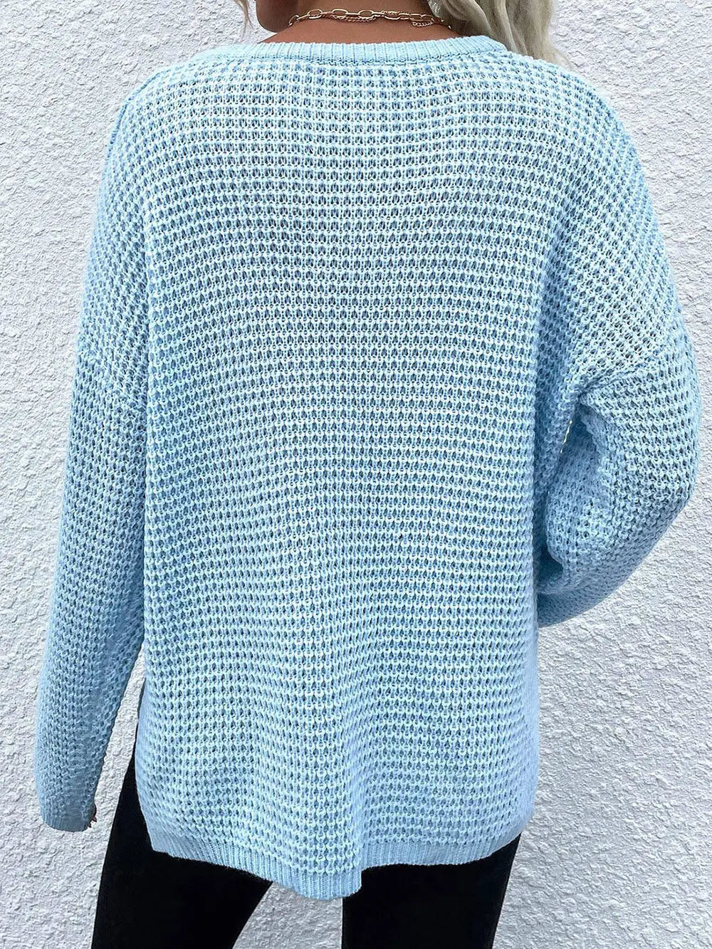 Indigo Rousseau — Notched Long Sleeve Sweater, alternate view 18