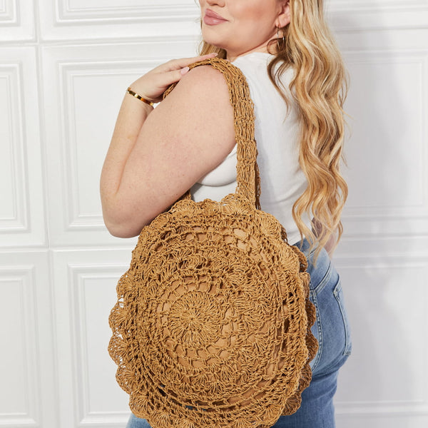 Justin Taylor Brunch Time Straw Rattan Handbag