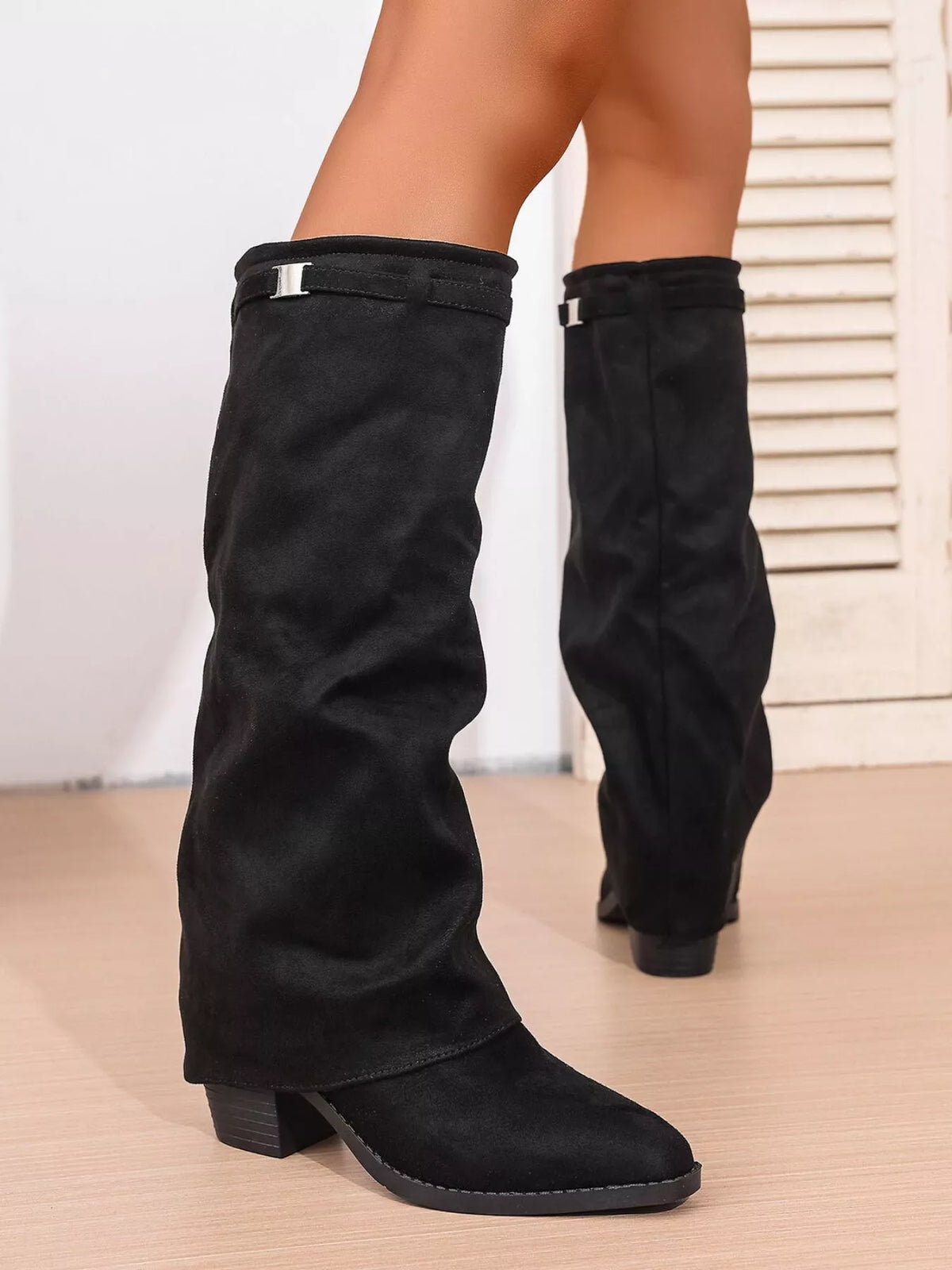 Ivory Bellini — Point Toe Block Heels Boots Fashion Footwear, alternate view 2