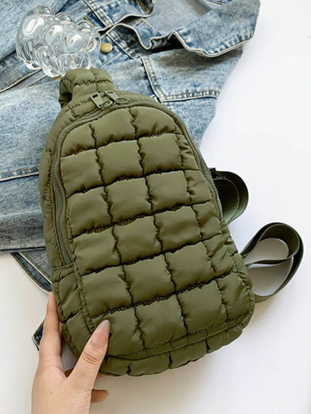 Quilted Nylon Crossbody  Bag