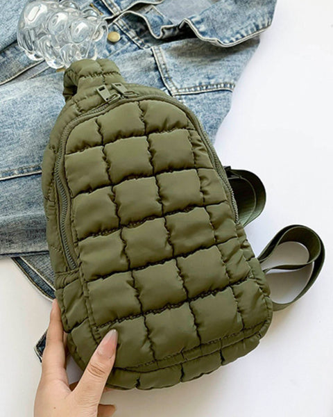 Quilted Nylon Crossbody  Bag