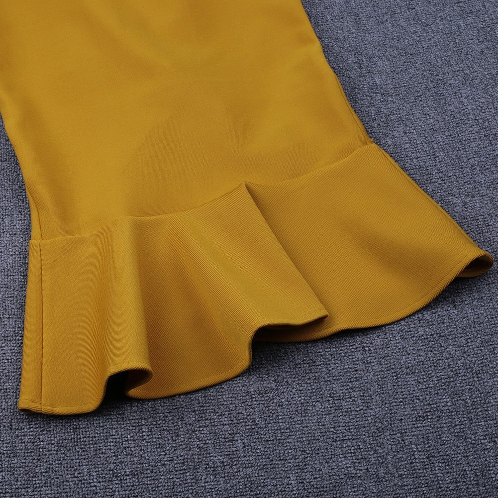 Imogen Beaumont — Strappy Sleeveless Frill Over Knee Bandage Dress, alternate view 7