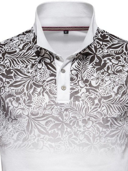 Men's Printed Collared Neck Short Sleeve Polo - Opulent Empire
