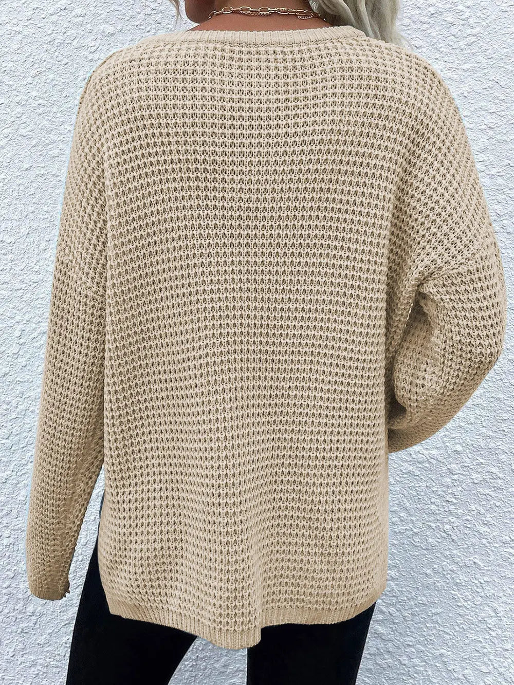 Indigo Rousseau — Notched Long Sleeve Sweater, alternate view 8