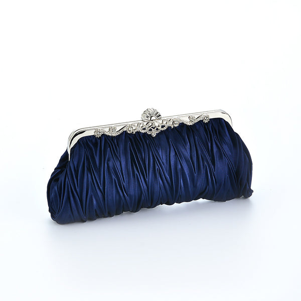 Red New Style Bridal Wedding Clutch Pleated Chain Bag