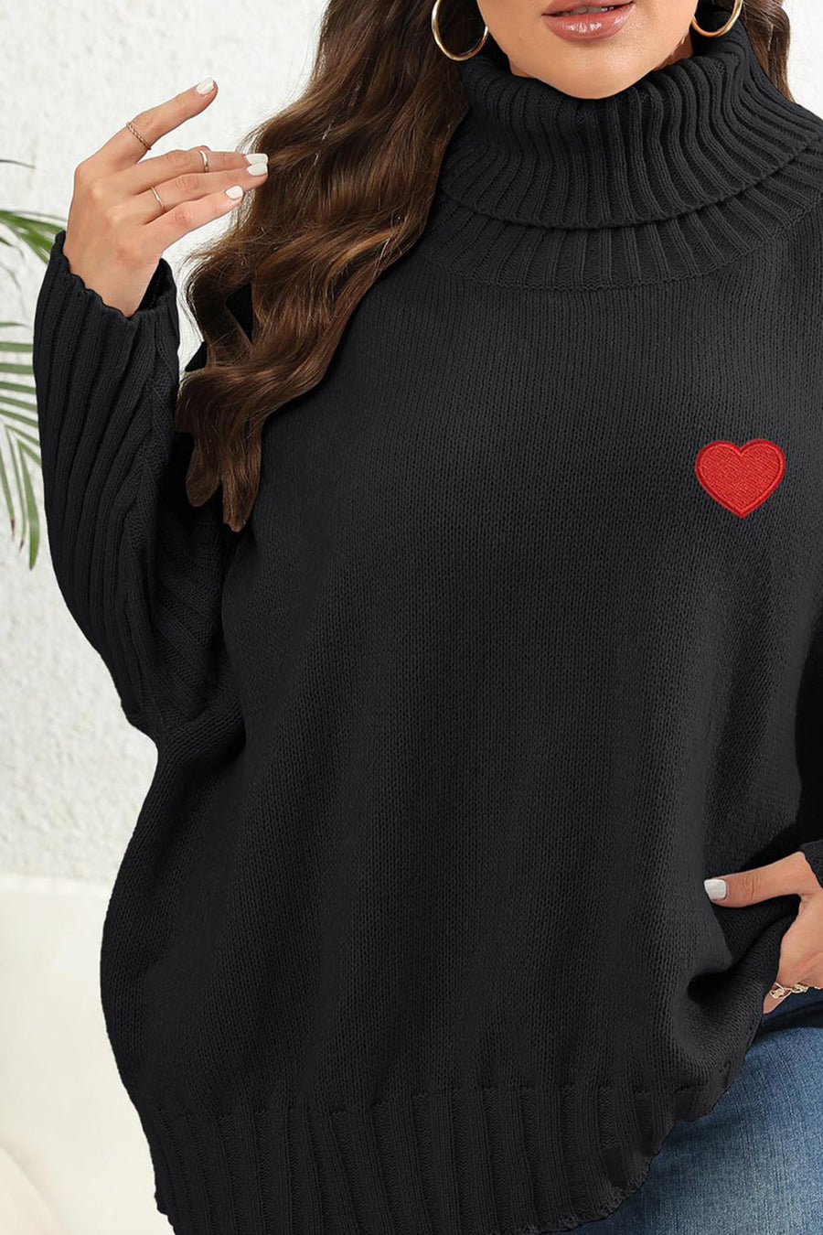 Winter Moreau — Plus Size Turtle Neck Long Sleeve Sweater, alternate view 2