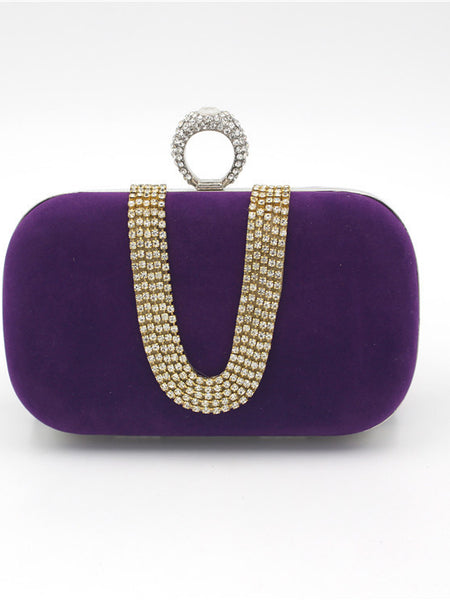 Verona Diamond Velvet Clutch