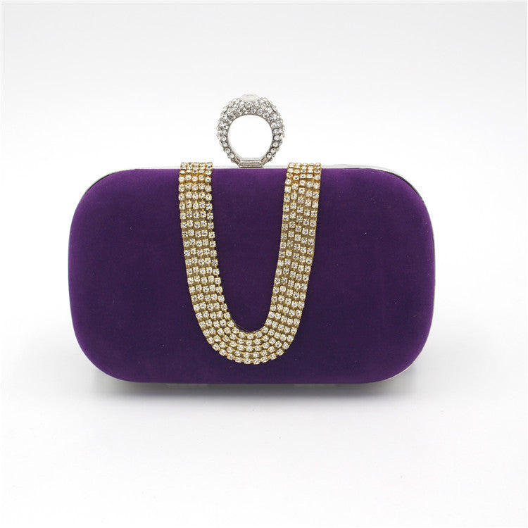 Verona Diamond Velvet Clutch