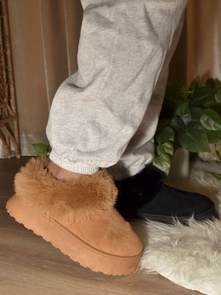 WILD DIVA Faux-Fur Platform Slip On Booties - Opulent Empire