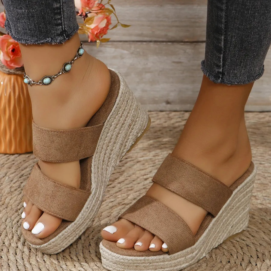 Monroe Marino — Open Toe Platform Wedge Sandals Fashion Footwear