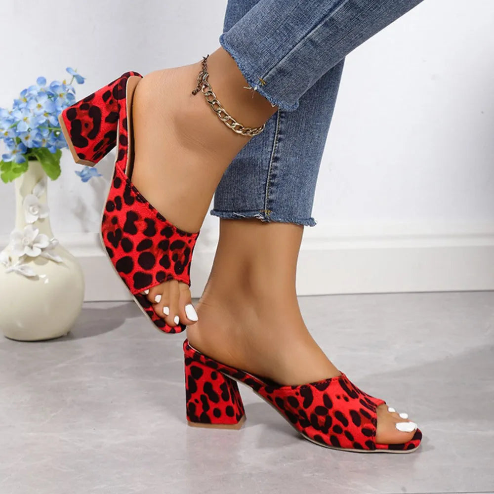 Ivory Allegra — Leopard Block Heel Suede Sandals, alternate view 9