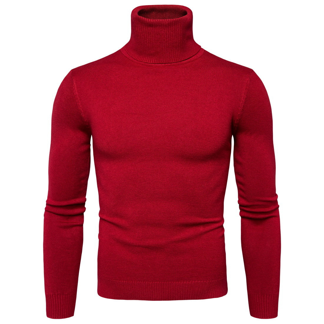 Winter Warm Basic Thermal Turtleneck Sweater Mens Solid Color Slim Fit Clothes Pullover Top