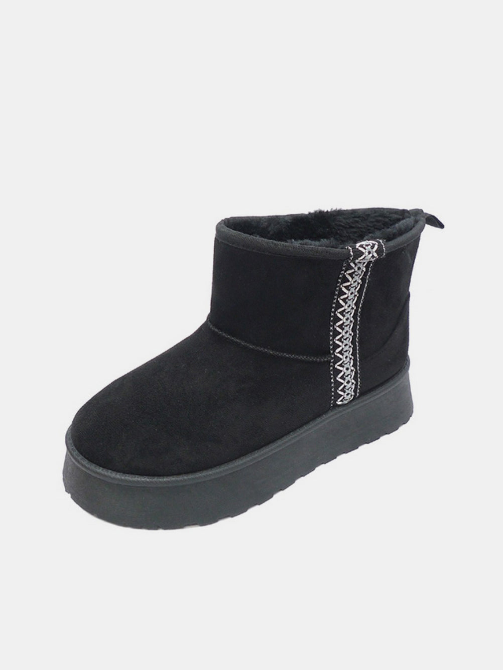 Emery Beaumont — WILD DIVA Round Toe Platform Boots Black Fashion Footwear, alternate view 3