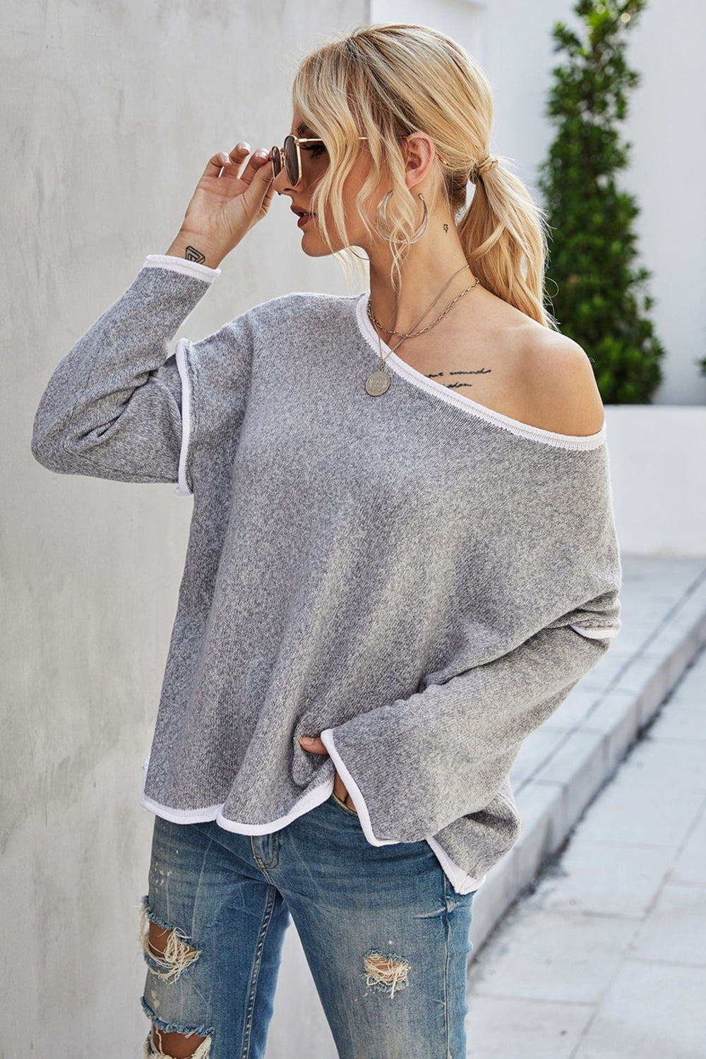 Dove Delacroix — Angel Wings Round Neck Dropped Shoulder Sweater, alternate view 5