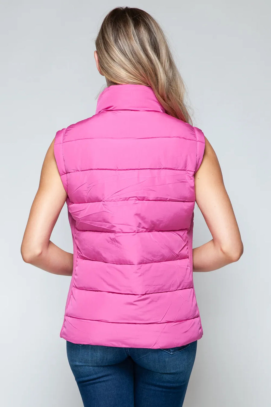 Lake Rosetti — Snobbish Zip Up Turtleneck Vest with Pockets Rose Violet Sweater or Cardigan, alternate view 2