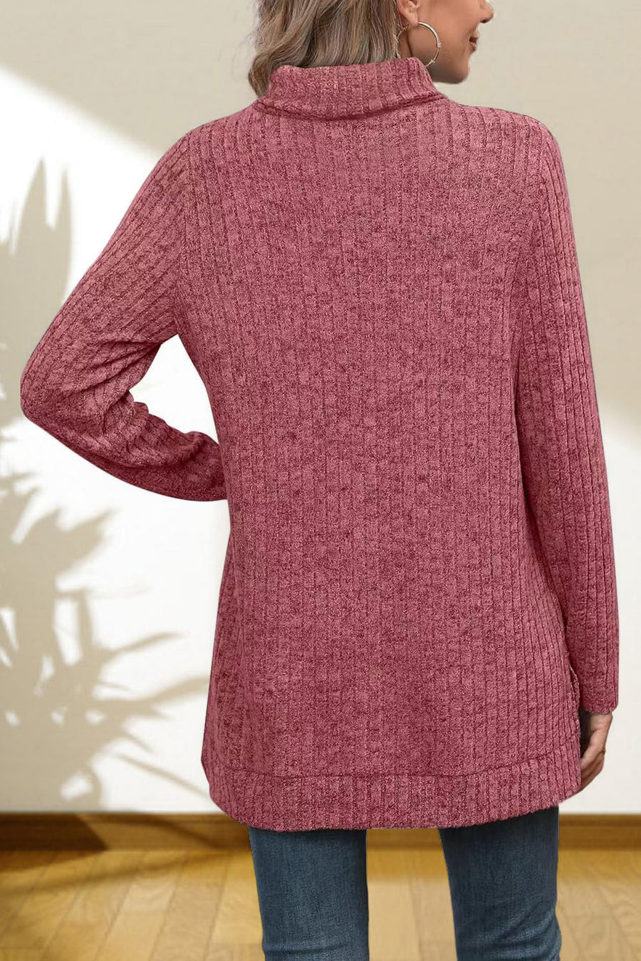 Ciel Rousseau — Turtleneck High Low Top, alternate view 2