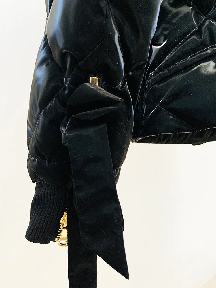 Fenella — Black Gold Button Puffer Jacket, alternate view 7