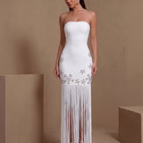 Eirlys Valenne — Snowflake Fringe Strapless Bandage Dress, alternate view 8