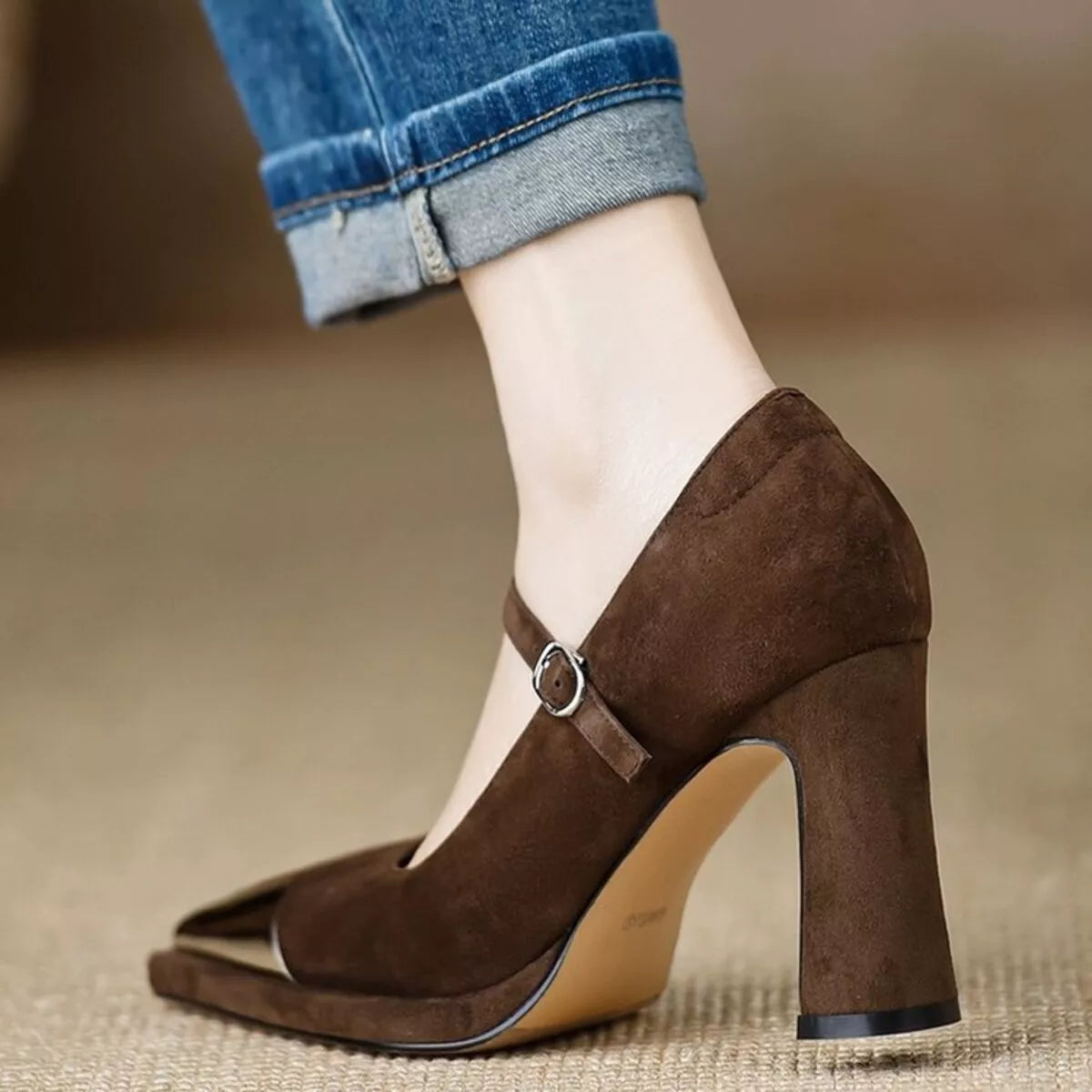 Fable Fiorenza — Point Toe Block Heels Pumps Fashion Footwear, alternate view 7