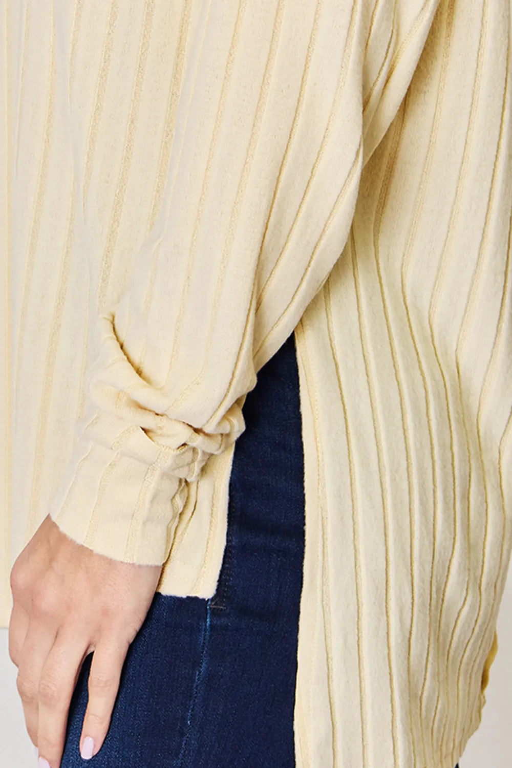 Cove Bellamy — Basic Bae Full Size Ribbed Round Neck Slit T-Shirt, alternate view 26