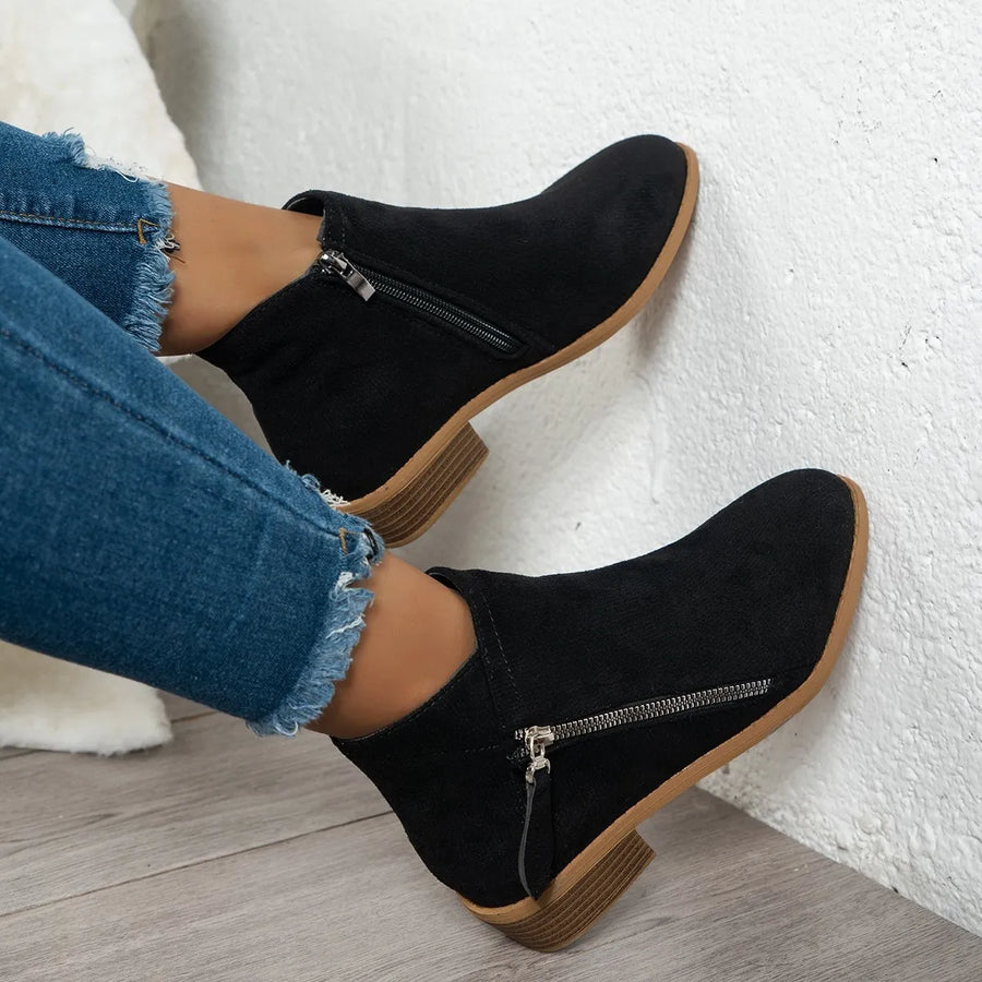 Bellamy Bellini — Side Zip Ankle Boots with Block Heel, alternate view 2