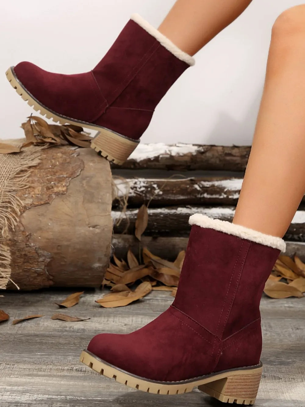Finley Saint-Clair — Thermal Fuzzy Block Heel Boots, alternate view 20