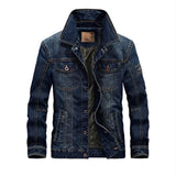 Men's Denim Jacket with Velvet Lining and Fur Collar, Slim Fit Outerwear