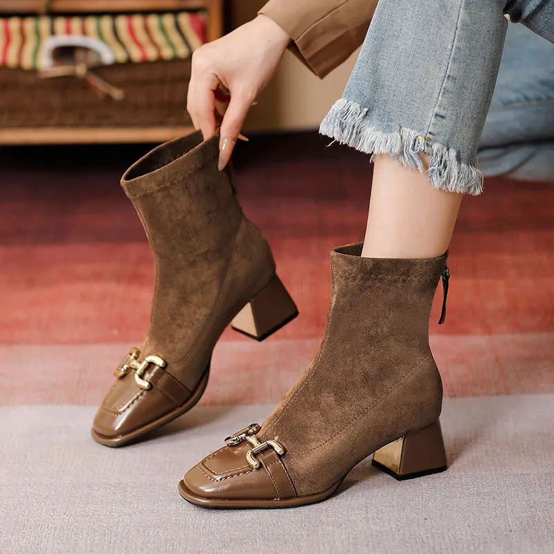 Zephyr Venturi — Square Toe Block Heels Boots Fashion Footwear, alternate view 4