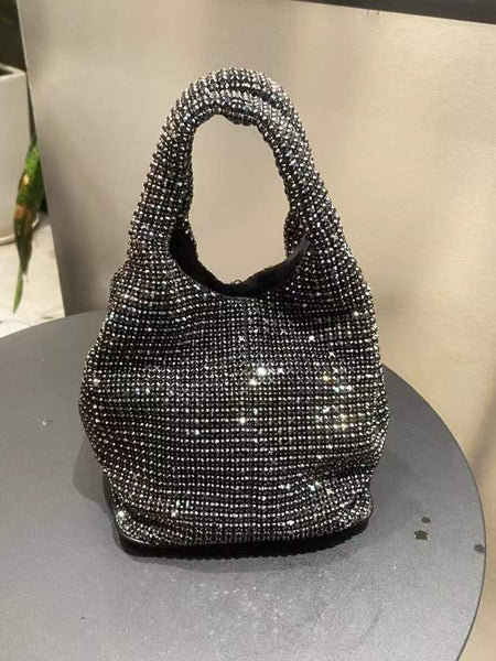 Rhinestone Vest Bucket Bag Chain