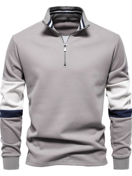 Men's Color Block Long Sleeve Polo - Opulent Empire