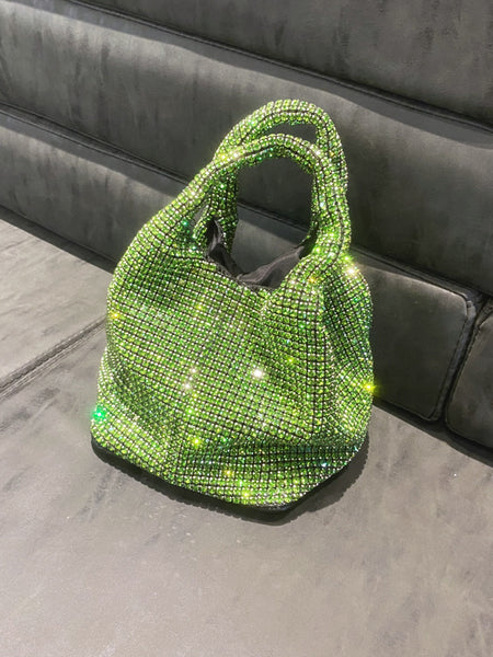 Rhinestone Vest Bucket Bag Chain