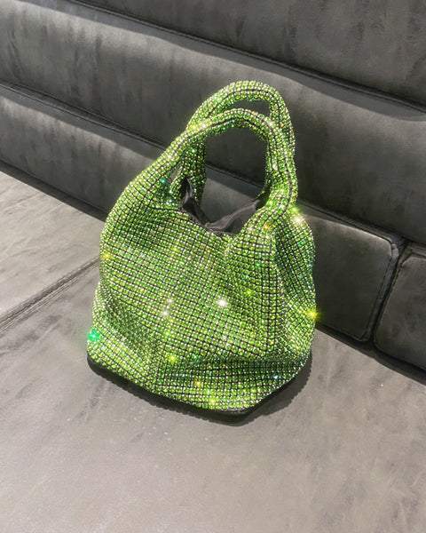 Rhinestone Vest Bucket Bag Chain