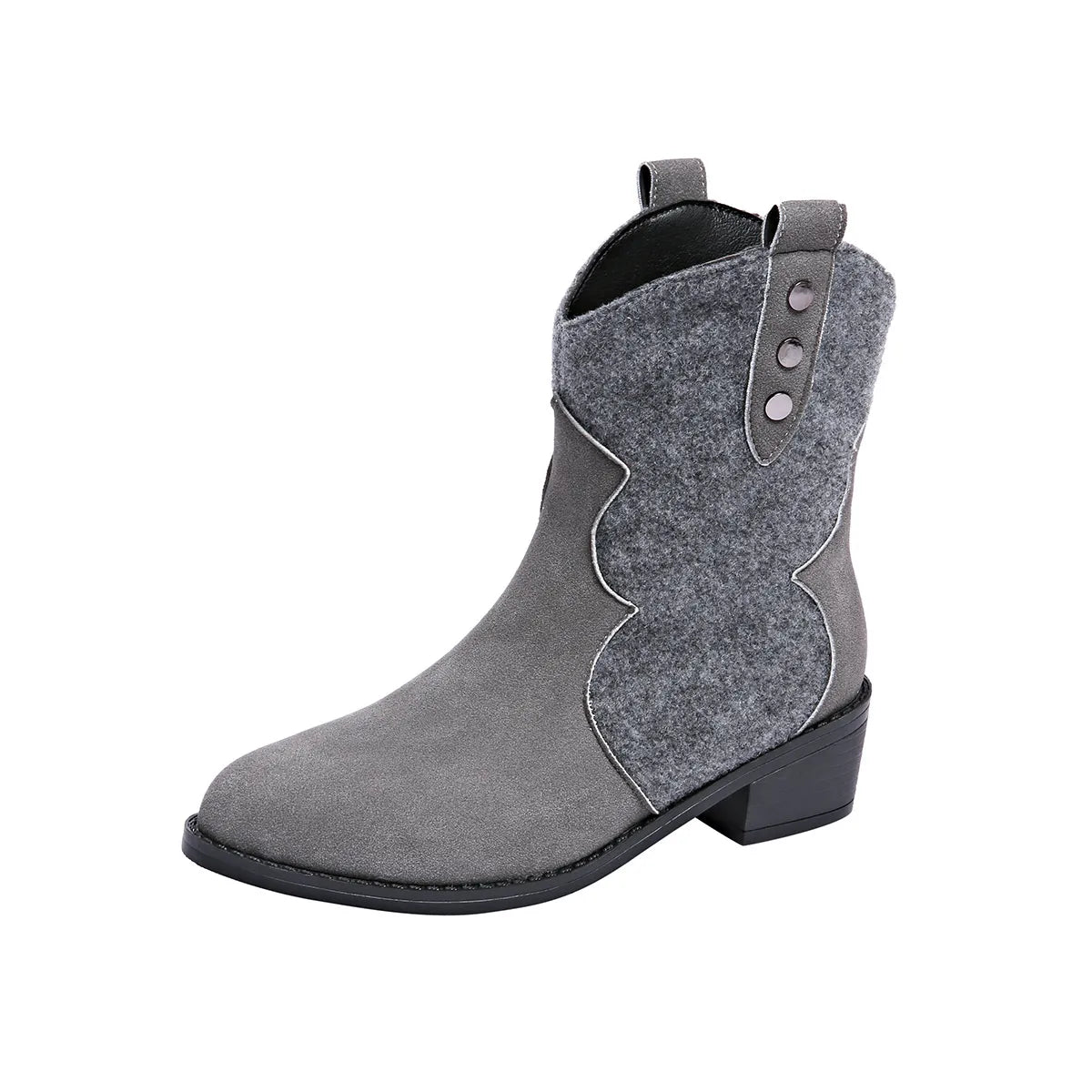 Bellamy Saint-Clair — Round Toe Block Heels Boots Fashion Footwear, alternate view 9