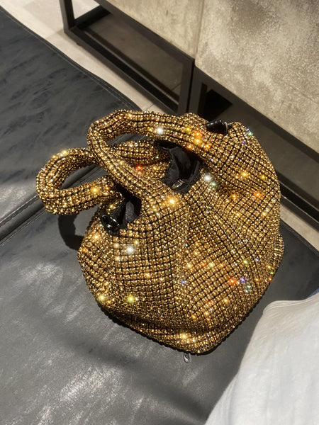 Rhinestone Vest Bucket Bag Chain