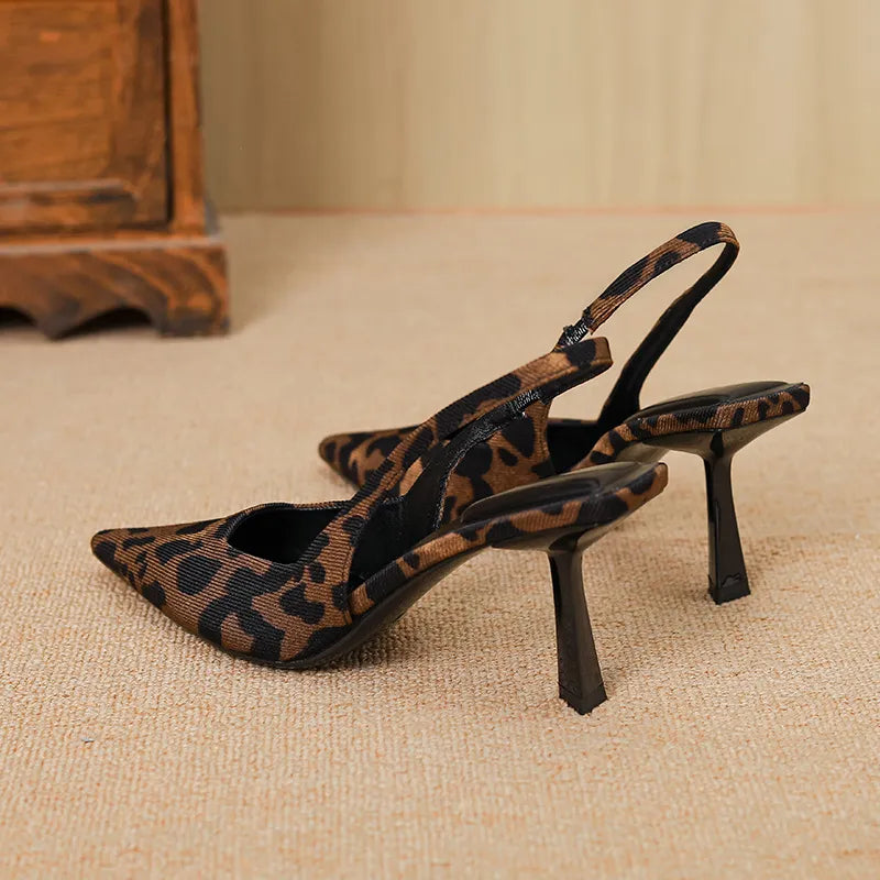 Sage Sorrento — Leopard Point Toe Slingback Pumps Leopard Fashion Footwear, alternate view 2