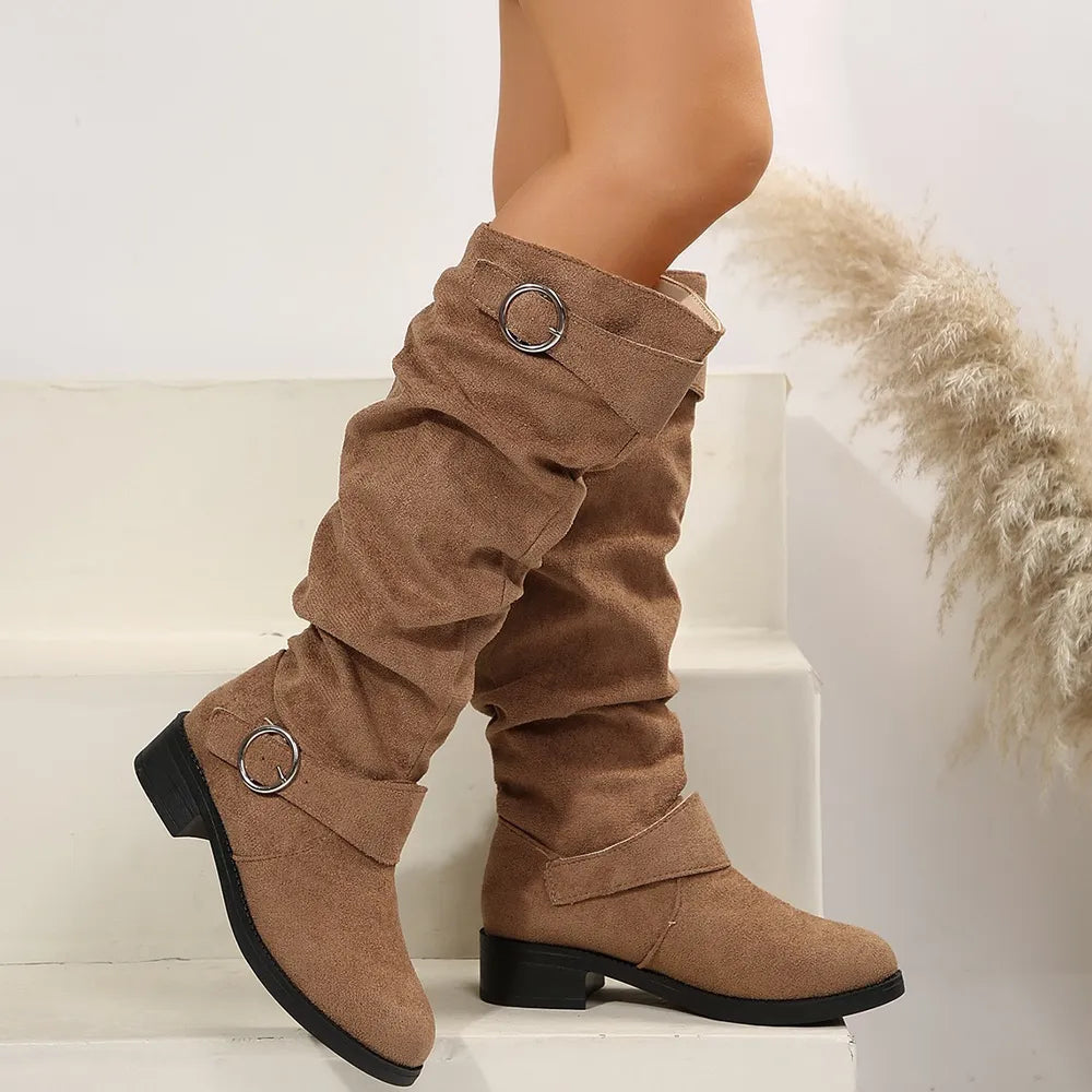 Lake Sorrento — Buckle Round Toe Block Heel Boots, alternate view 3
