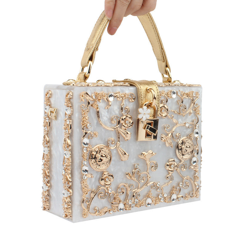 Nova Diamond Studded Square Bag