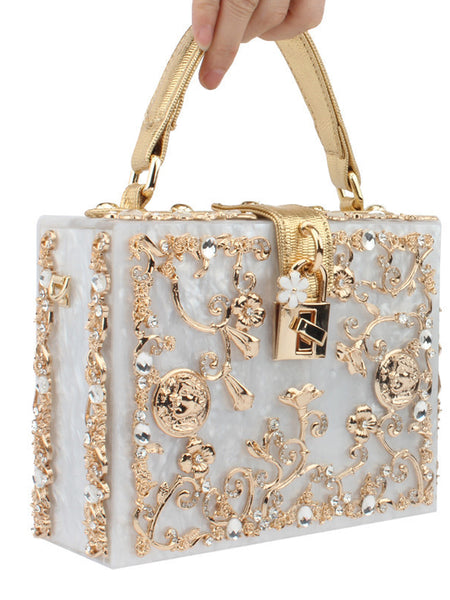 Nova Diamond Studded Square Bag