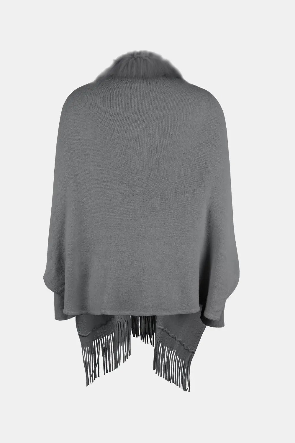 Blaise Versailles — Fringe Open Front Long Sleeve Poncho, alternate view 16