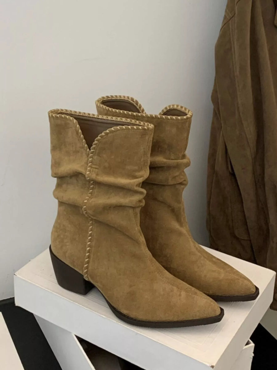 Indigo Bellini — Point Toe Block Heels Boots Fashion Footwear