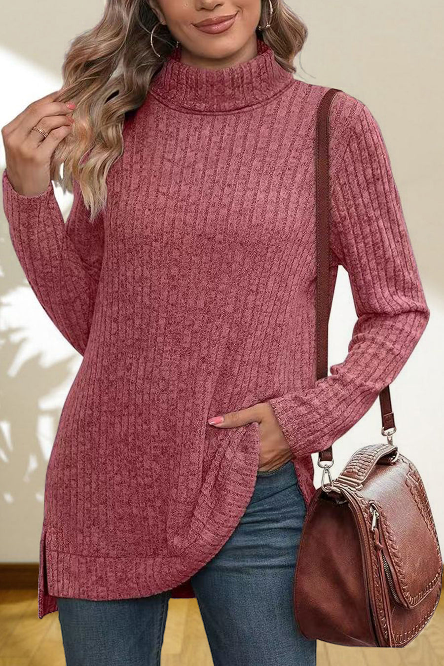 Ciel Rousseau — Turtleneck High Low Top