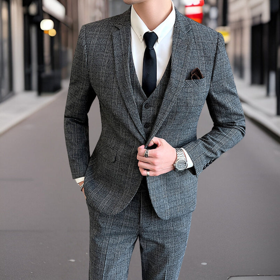 Hubert™ | Luxurious 3-Piece Checkered Suit