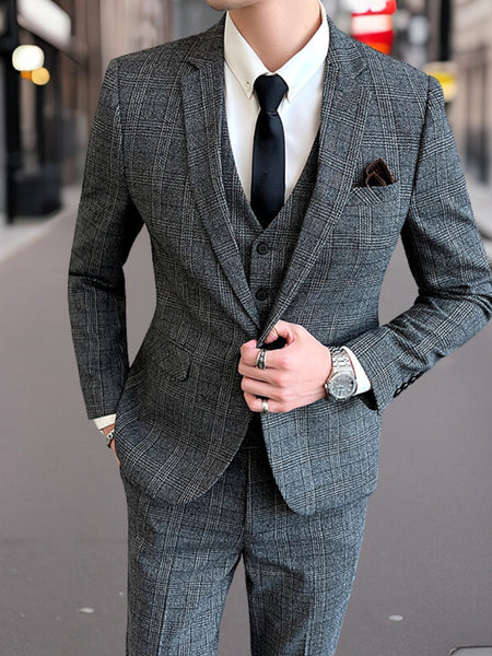 Hubert™ | Luxurious 3-Piece Checkered Suit