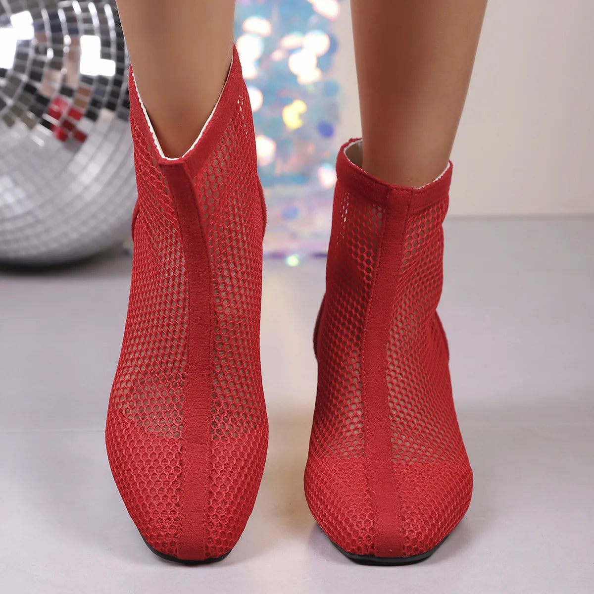 Fable Allegra — Mesh Block Heel Boots, alternate view 10